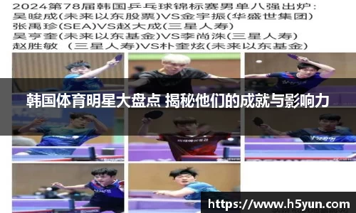 韩国体育明星大盘点 揭秘他们的成就与影响力