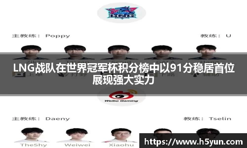 LNG战队在世界冠军杯积分榜中以91分稳居首位展现强大实力